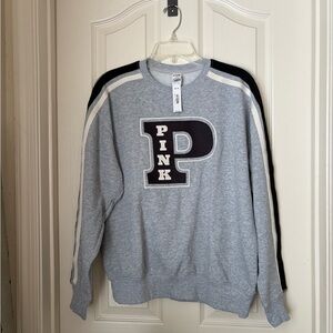 PINK Victoria's Secret Gray Sweater with Black and White Accents